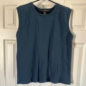 Rough Dress Blue Muscle Tee with Boxy Pleated Design Size XL